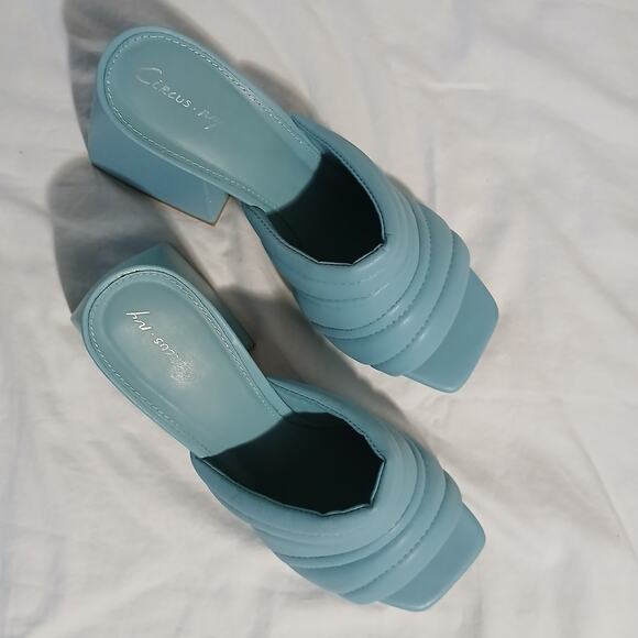 Circus NY by Sam Edelman 9.5 Marlie Platform Sandals Calypso Blue 3 3/4" Heel - Picture 13 of 14